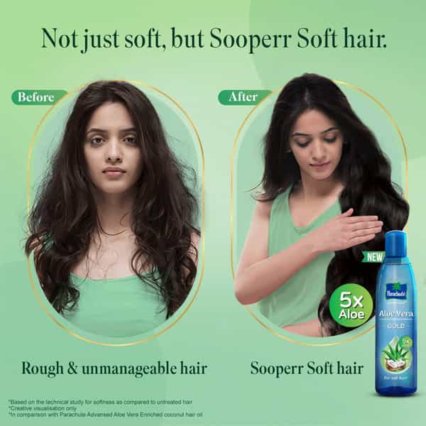 Parachute Advansed Aloe Vera Gold Coconut Hair Oil Makes Hair Sooperr Soft 150Ml