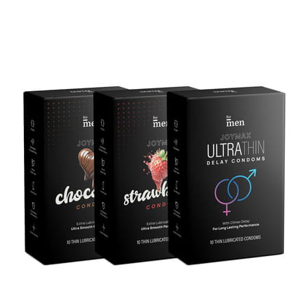 Formen Joymax Premium Pleasure Condoms Kit For Men|Delay Condoms (Pack Of 3)