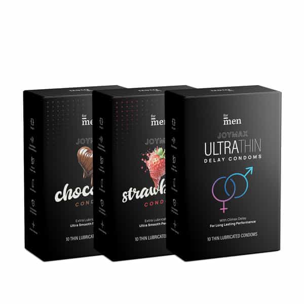 Formen Joymax Premium Pleasure Condoms Kit For Men|Delay Condoms (Pack Of 3)