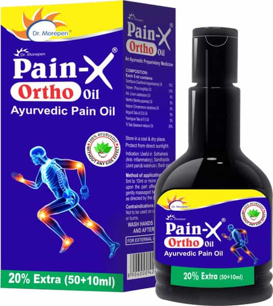 Dr. Morepen Pain-X | Ayurvedic Ortho Oil | For Joint Neck & Back Pain Relief 60 Ml