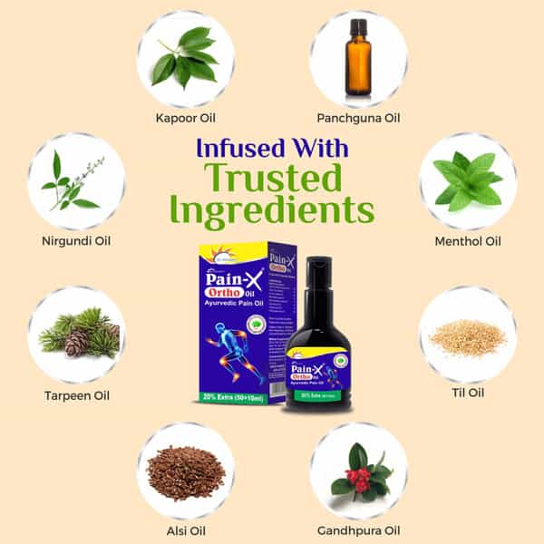 Dr. Morepen Pain-X | Ayurvedic Ortho Oil | For Joint Neck & Back Pain Relief 60 Ml
