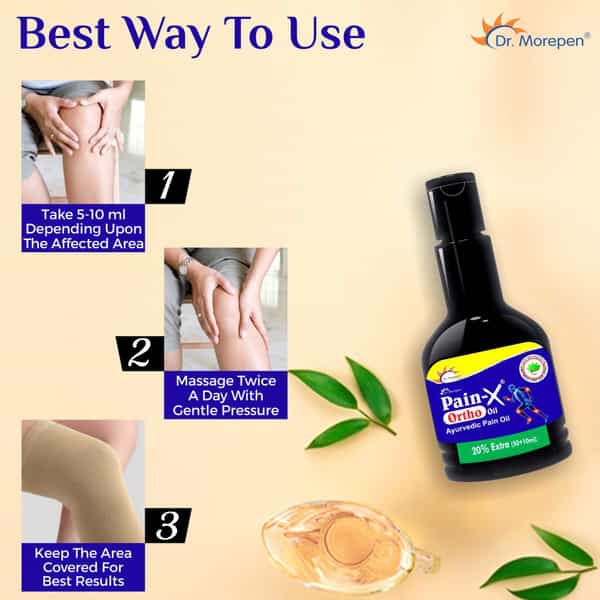 Dr. Morepen Pain-X | Ayurvedic Ortho Oil | For Joint Neck & Back Pain Relief 60 Ml