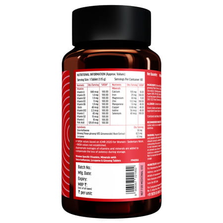 Hk Vitalsmultivitamin For Women (60 Tablets) | With Zinc | Vitamin C | Vitamin D