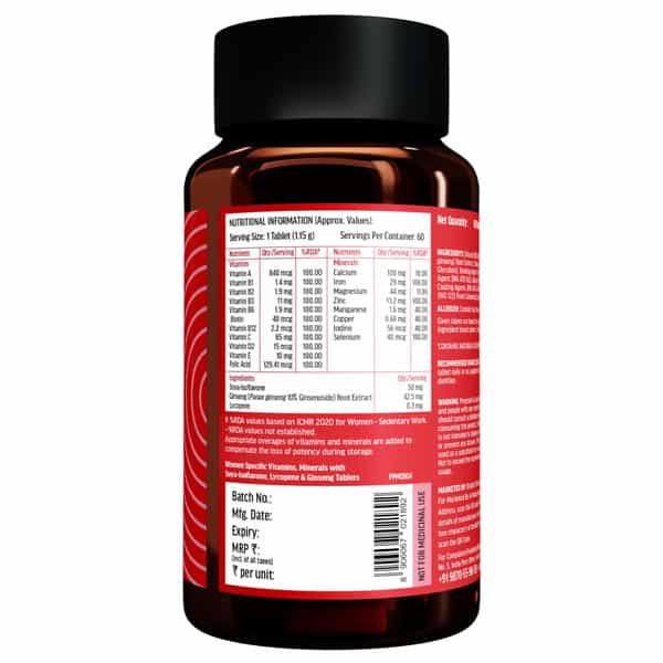 Hk Vitalsmultivitamin For Women (60 Tablets) | With Zinc | Vitamin C | Vitamin D