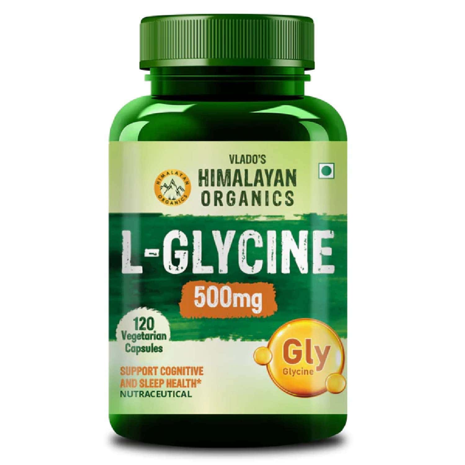 Vlado's Himalayan Organics L-glycine 500mg Supplement I Supports Healthy Sleep I Strong | Veg - 120n
