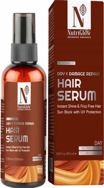 Nutriglow Advanced Organics Dry & Damage Repair Hair Serum/Damage Free/Shiny Hair/No Paraben 100Ml