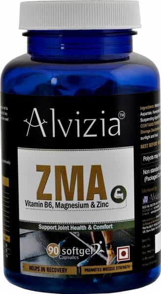Alvizia Zma Supplements With Zinc Magnesium & Vitamin B6 Supplement- 90 Softgel Capsules