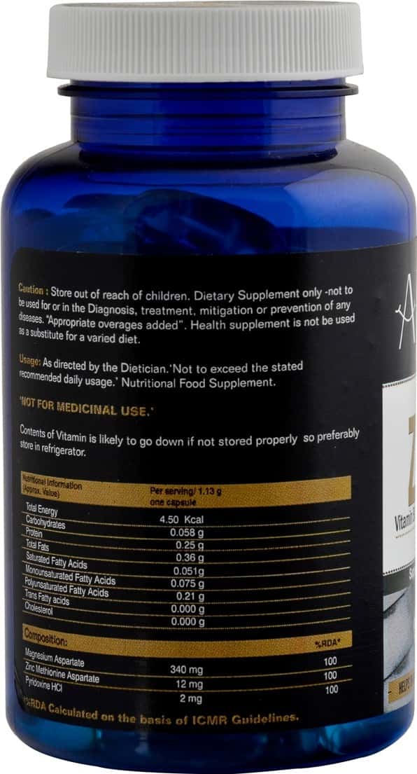 Buy ALVIZIA ZMA SUPPLEMENTS WITH ZINC MAGNESIUM & VITAMIN B6 SUPPLEMENT