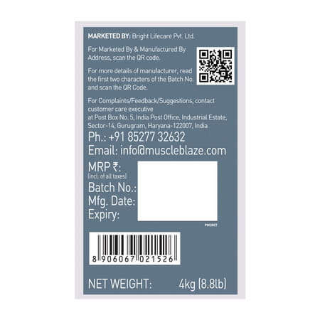 Muscleblaze 100% Clean Raw Whey Protein Concentrate | Unflavoured | 24G Protein Per Scoop | 4 Kg