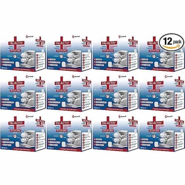 Tri-Activ All-In-One Dishwasher Tablet By Piramal I 30 Units I Lemon Fresh Fragrance (Pack Of 12)