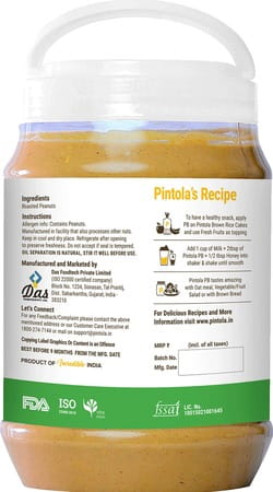 Pintola All Natural Creamy Peanut Butter 2.5kg Jar