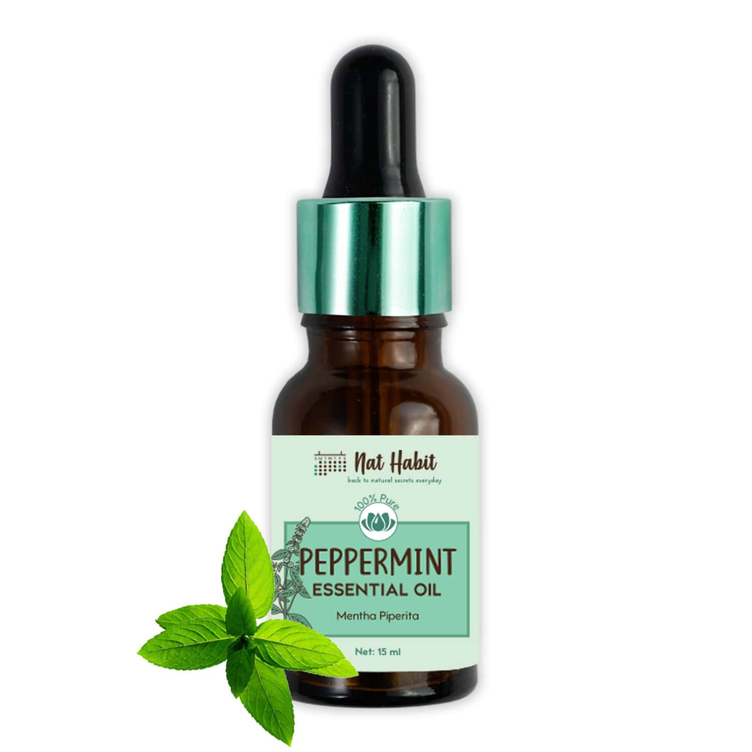 Nat Habit Peppermint Essential Oil For Hair Growth | Itchy Scalp | Dandruff Control 100% Pure - 15ml
