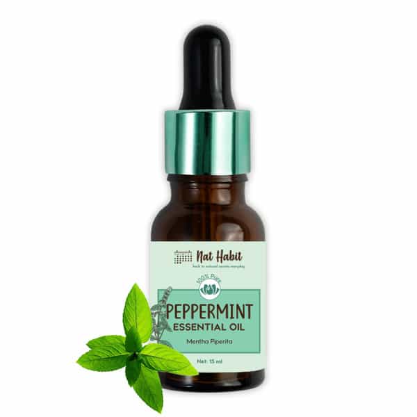 Nat Habit Peppermint Essential Oil For Hair Growth | Itchy Scalp | Dandruff Control 100% Pure - 15Ml