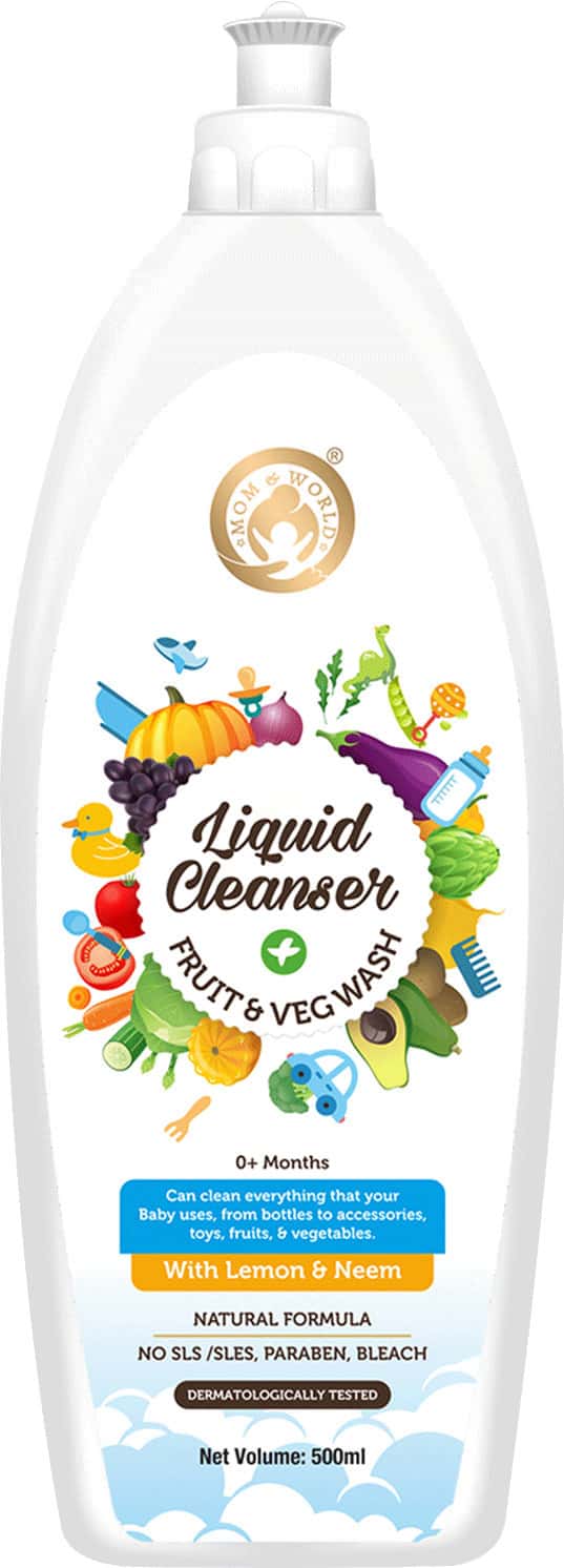 Mom & World Liquid Cleanser Fruit And Veg Wash - With Lemon And Neem -500ml