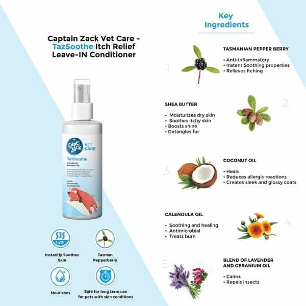 Captain Zack Vet Care - Tazsoothe Itch Relief Biphasic Oil For Dogs 50 Ml