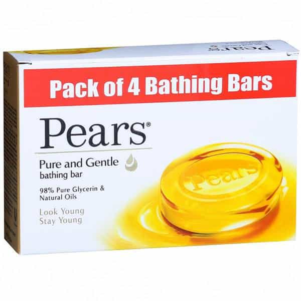 Pears Pure And Gentle Bathing Bar With Pure Glycerin & Natural Oils - Pack Of 4X75gm
