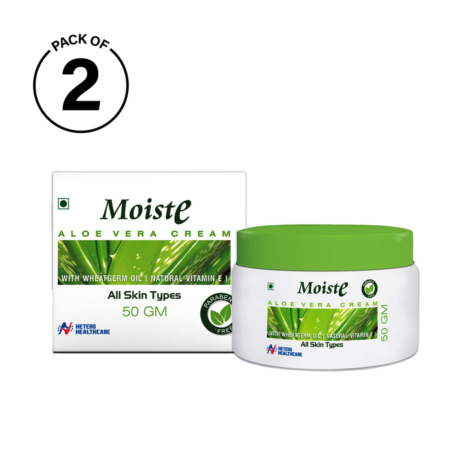 Moiste Aloe Vera Moisturizing Cream - Pack Of 2