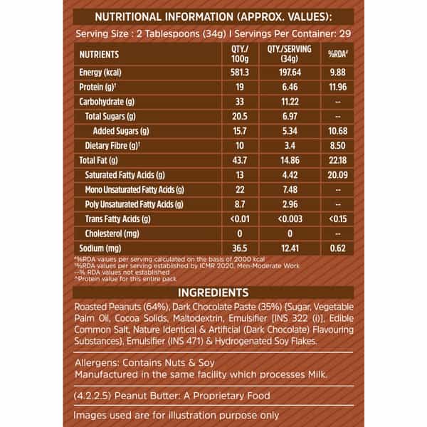 Muscleblaze Chocolate Peanut Butter | Creamy | High Protein | Energy Booster | 1 Kg