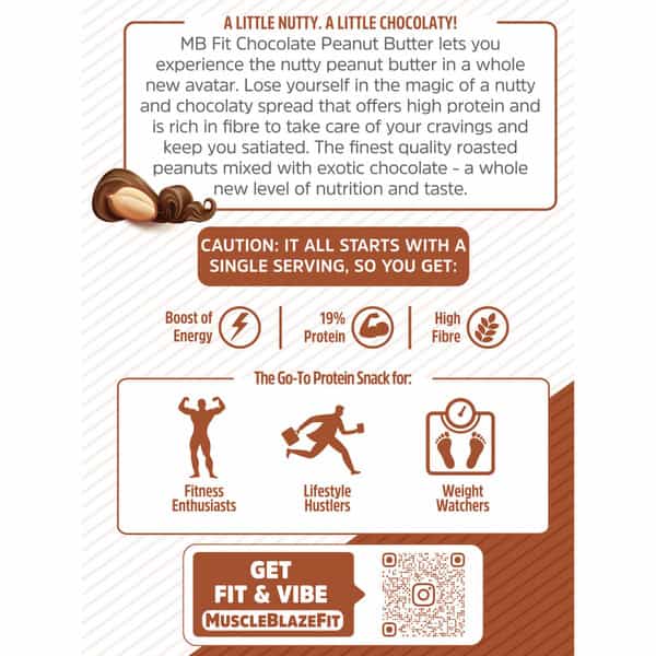Muscleblaze Chocolate Peanut Butter | Creamy | High Protein | Energy Booster | 1 Kg