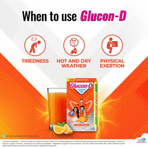 Glucon-D Tangy Orange Flavour Box 1Kg (Free Glocon-D Orange 250 Gm Worth Rs 120)
