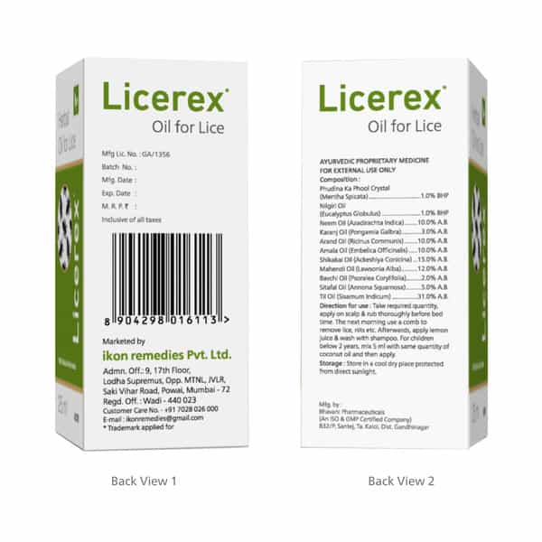 Licerex Oil 25 Ml | Enriched With Sitafal | Mehandi | Kapoor | Nilgiri Oil (Pack Of 4)
