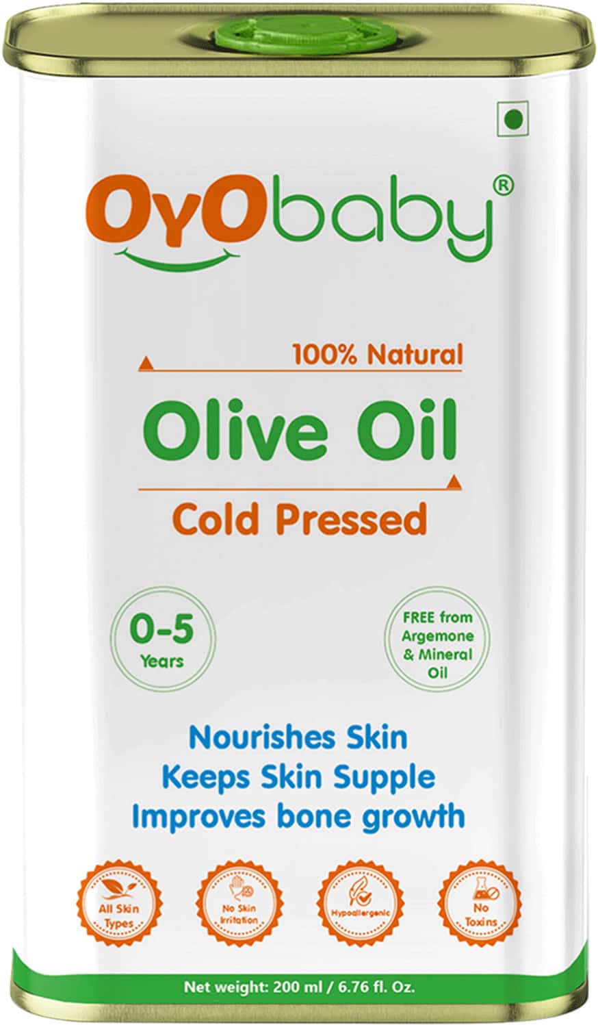 Oyo Baby Extra Virgin Olive Oil For Baby Massage 200ml