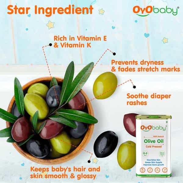 Oyo Baby Extra Virgin Olive Oil For Baby Massage 200Ml