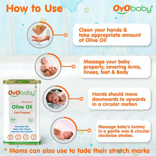 Oyo Baby Extra Virgin Olive Oil For Baby Massage 200Ml