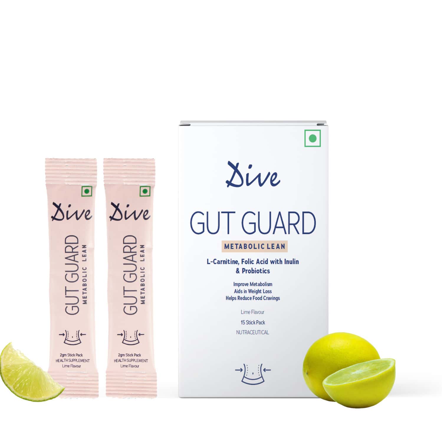 Dive Gut Guard Metabolically Lean Lime Flavor Powder (15 G | Pack Of 15)