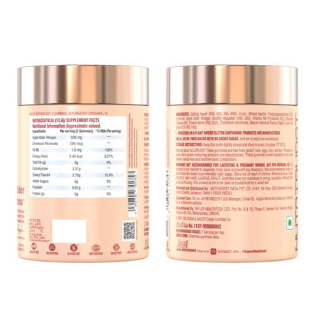 Nutriburst Apple Cider Gummies For Healthy Metabolism & Weight Loss Management (30 Gummy)