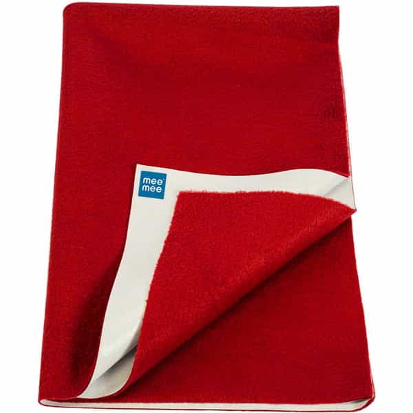 Meemee Cotton Baby Bed Protecting Mat (Maroon | Medium)