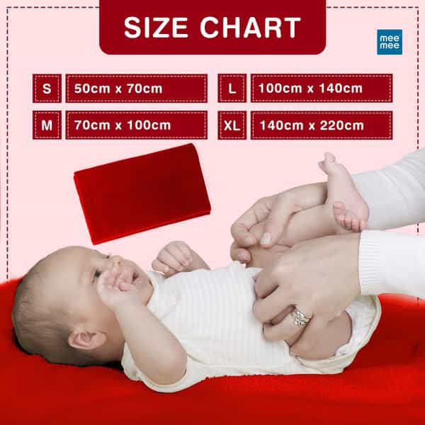 Meemee Cotton Baby Bed Protecting Mat (Maroon | Medium)