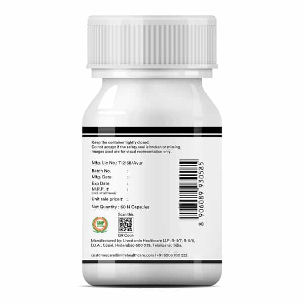 Inlife Shilajit With Safed Musli | Ashwagandha | Tribulus (Gokshura) Veg Capsules | Men & Women 90N
