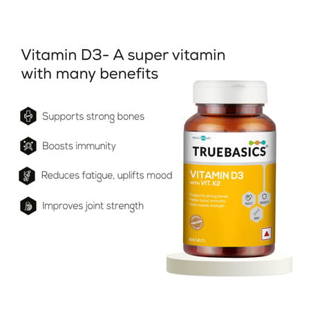 Truebasics Vitamin D3 With Vitamin K2 (60 Tablets)