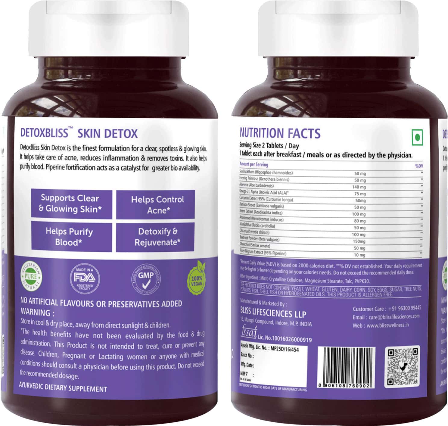 Buy BLISS WELLNESS SKIN DETOX ANTI ACNE BLOOD PURIFICATION SUPPLEMENT