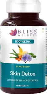 Bliss Welness Skin Detox For Anti Acne Pimple Control Toxins Removal Supplement - 60 Veg Tablets