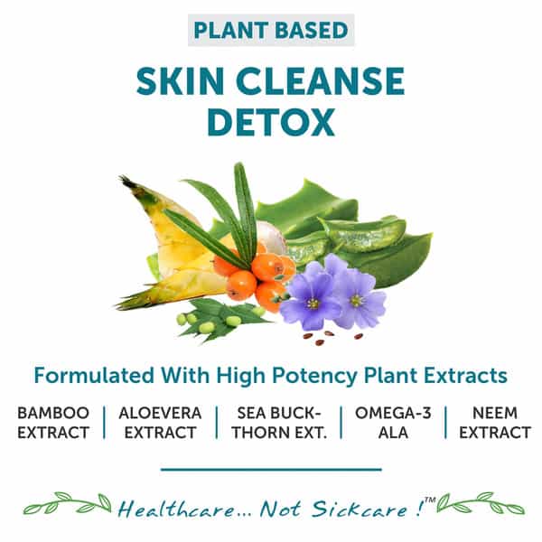 Bliss Welness Skin Detox For Anti Acne Pimple Control Toxins Removal Supplement - 60 Veg Tablets