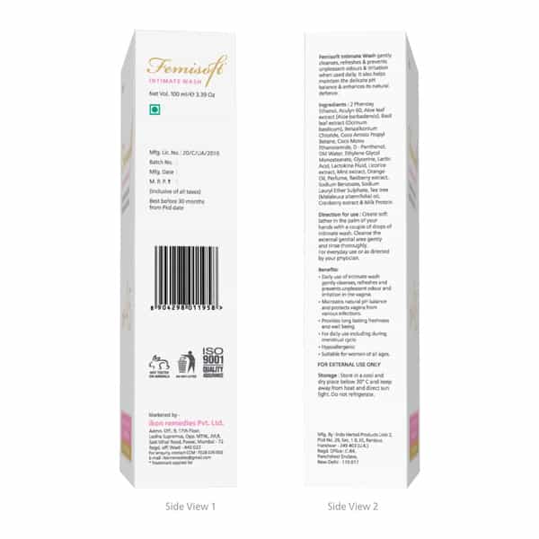 Femisoft Intimate Wash 100 Ml | With Aloe & Red Berry | Alcohol Free (Pack Of 1)