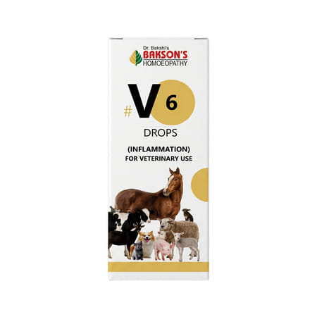 Bakson Homoeopathy V6 Drops | Inflammation |For Veterinary Use | 30 Ml