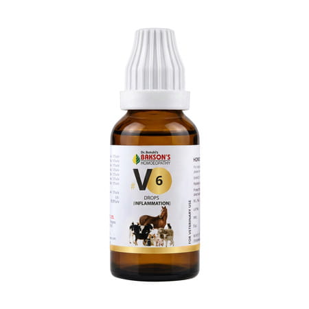Bakson Homoeopathy V6 Drops | Inflammation |For Veterinary Use | 30 Ml