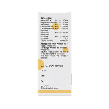 Bakson Homoeopathy V6 Drops | Inflammation |For Veterinary Use | 30 Ml