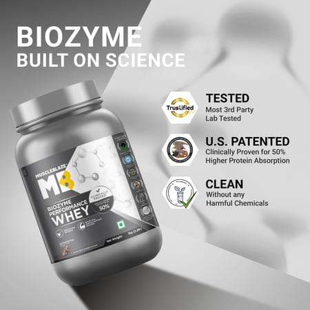 Muscleblaze Biozyme Performance Whey Protein Powder | Rocky Road Fudge (1Kg) | 25G Protein