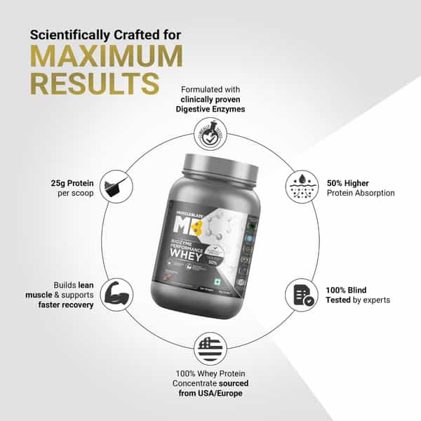 Muscleblaze Biozyme Performance Whey Protein Powder | Rocky Road Fudge (1Kg) | 25G Protein