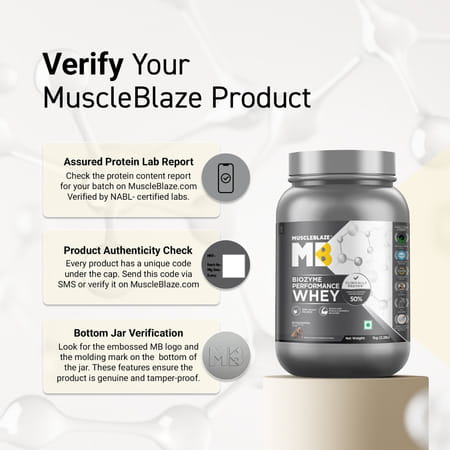 Muscleblaze Biozyme Performance Whey Protein Powder | Rocky Road Fudge (1Kg) | 25G Protein