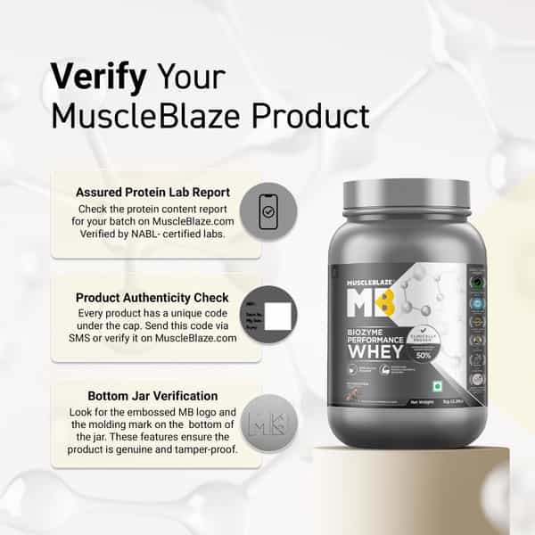 Muscleblaze Biozyme Performance Whey Protein Powder | Rocky Road Fudge (1Kg) | 25G Protein