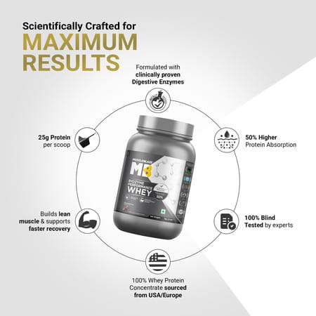 Muscleblaze Biozyme Performance Whey Protein Powder | Rocky Road Fudge (1kg) | 25g Protein