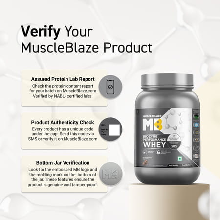 Muscleblaze Biozyme Performance Whey Protein Powder | Rocky Road Fudge (1kg) | 25g Protein