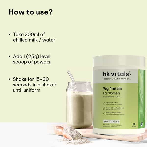 Hk Vitals Proteinup Women (Vanilla | 500G) | Vegetarian Protein With Soy