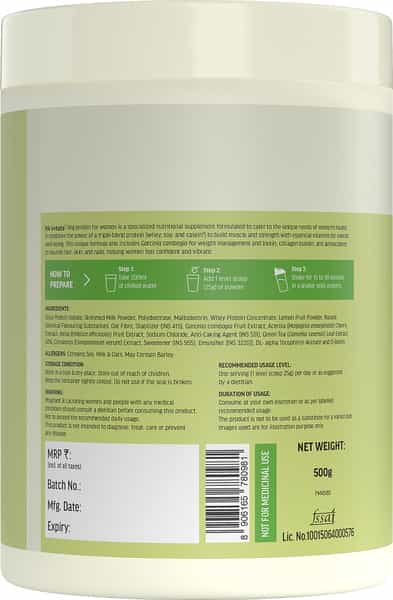 Hk Vitals Proteinup Women (Vanilla | 500G) | Vegetarian Protein With Soy