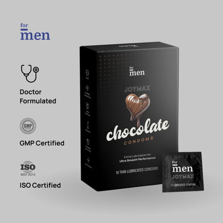 Formen Joymax Dotted & Lubricated Chocolate Flavour Box Of 10 Condoms